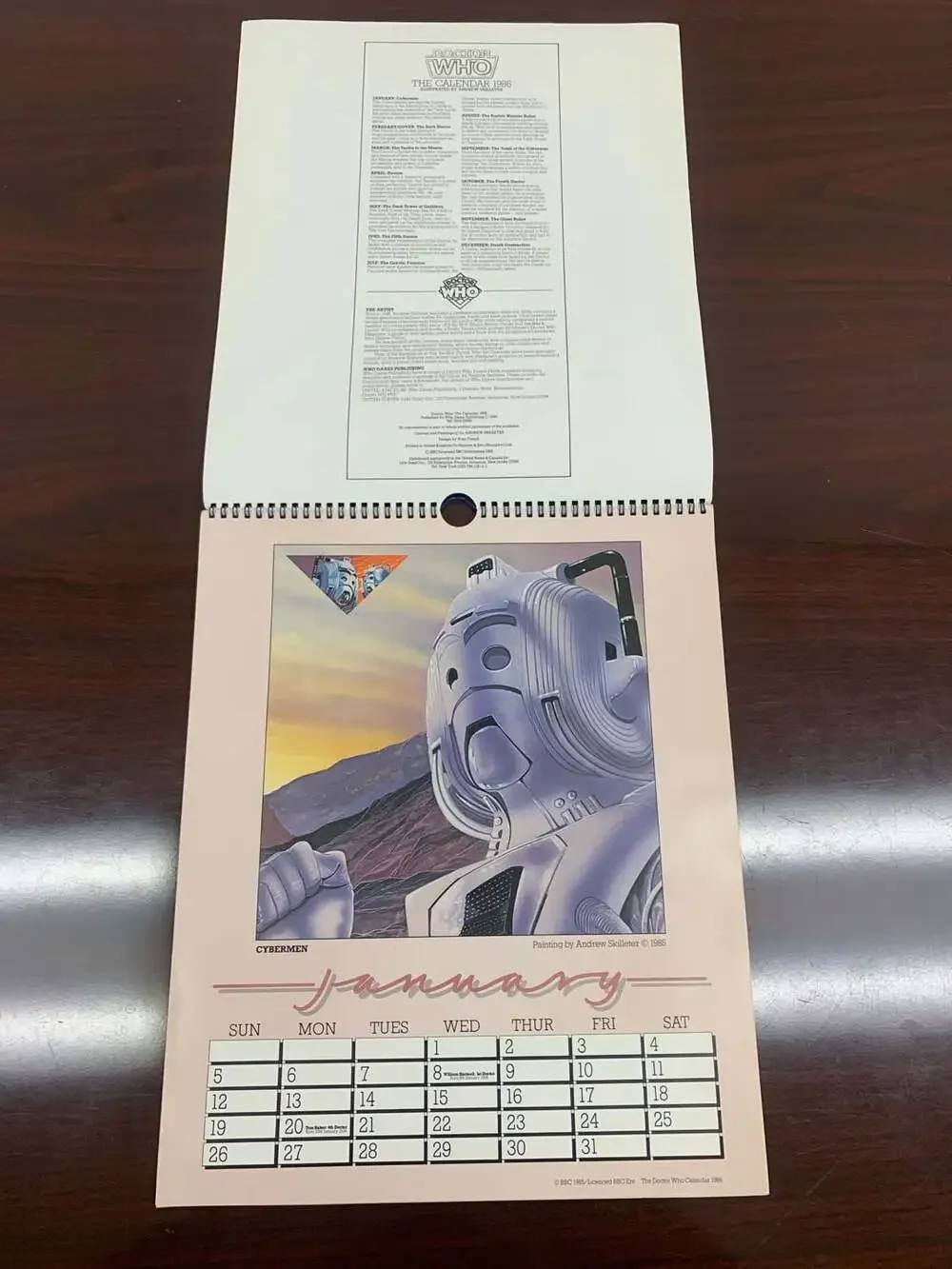 Doctor Who: The Calendar 1986 Illustrated by Andrew Skilleter